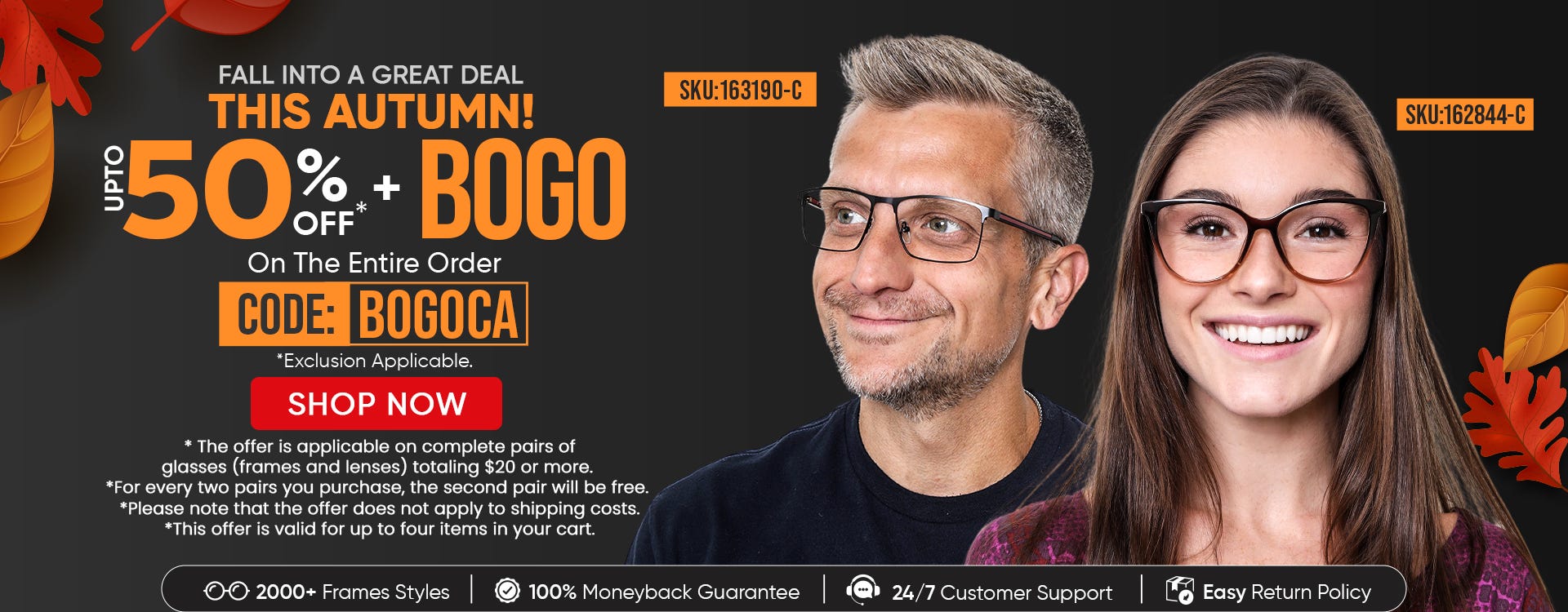 UPTO 50 + BOGO CODE: BOGOCA