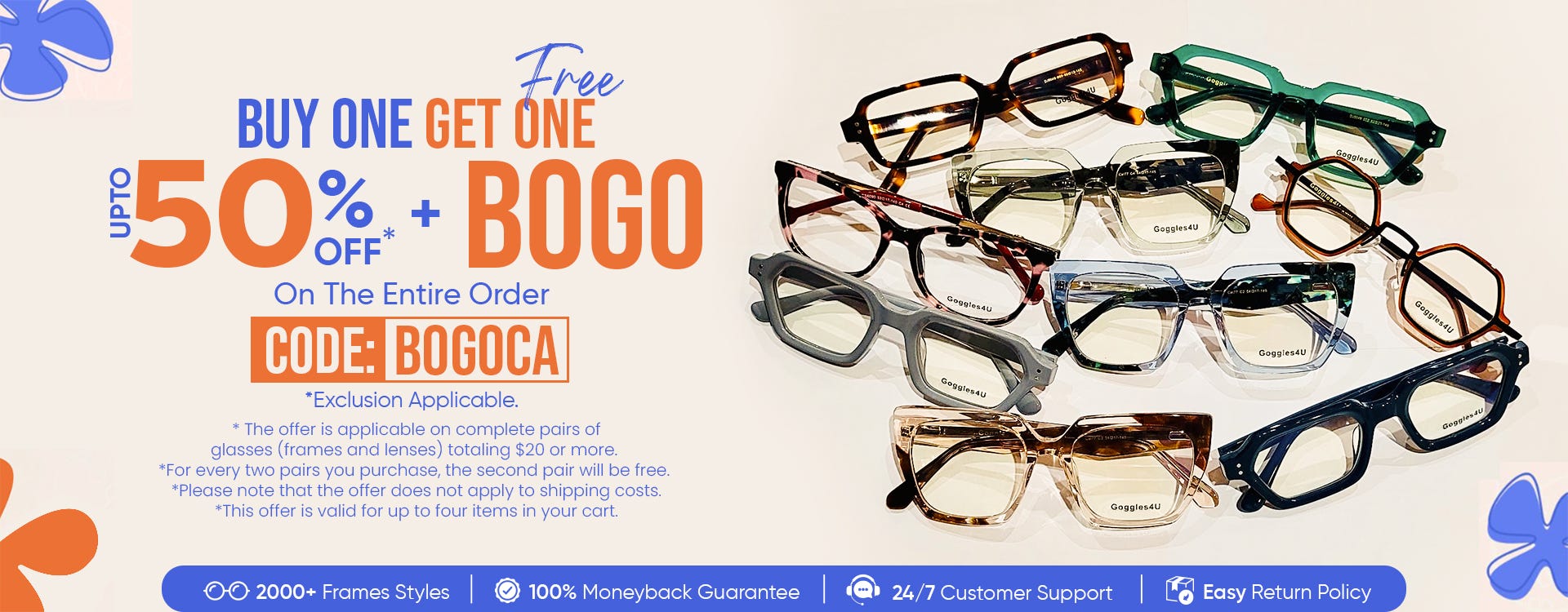 UPTO 50 + BOGO CODE: BOGOCA